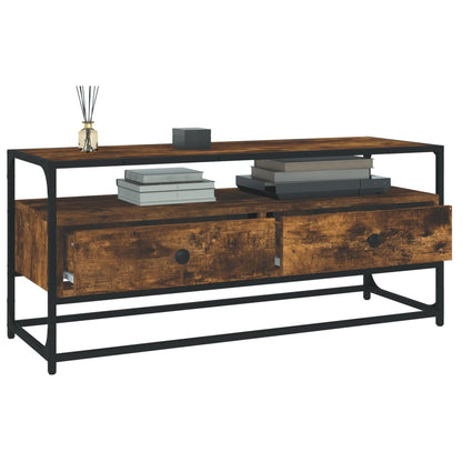 Mobile Porta TV Rovere Fumo 100x35x45 cm in Legno Multistrato