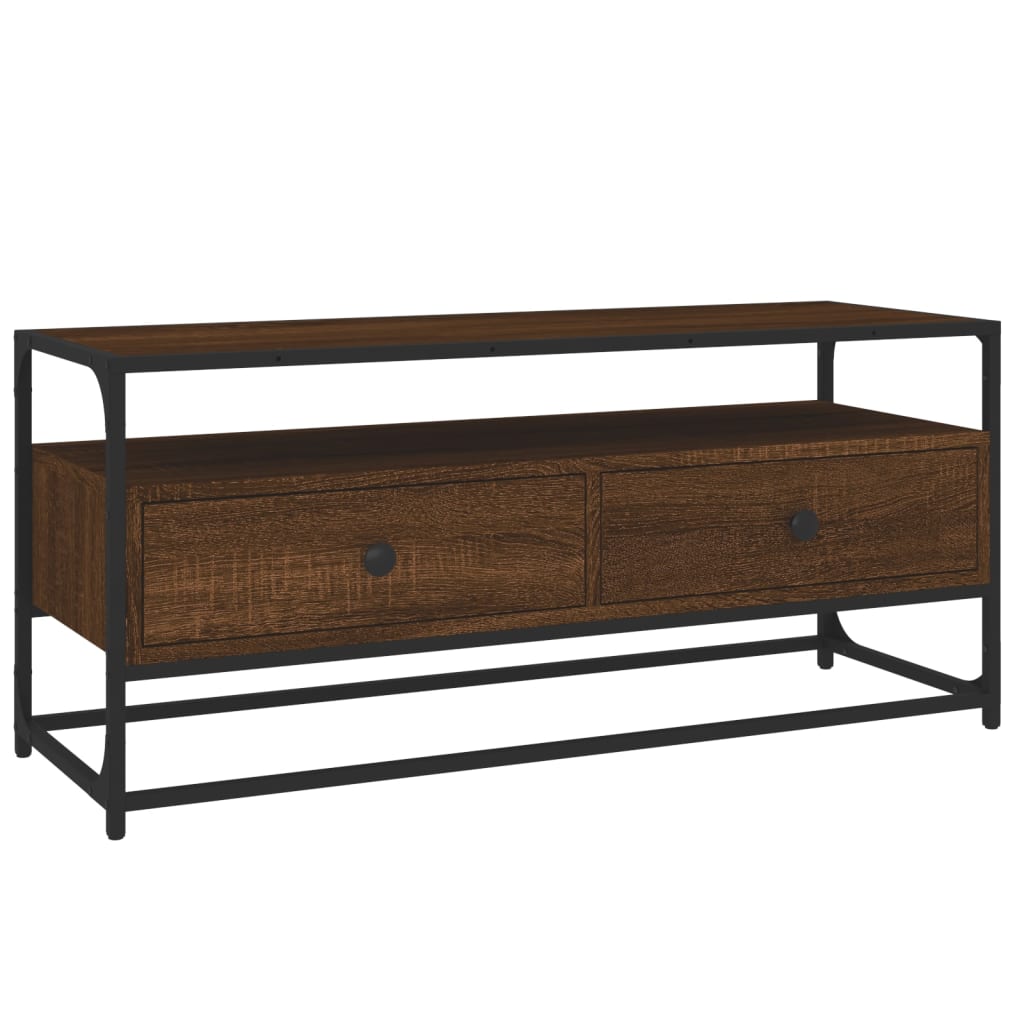 Mobile Porta TV Rovere Marrone 100x35x45cm in Legno Multistrato