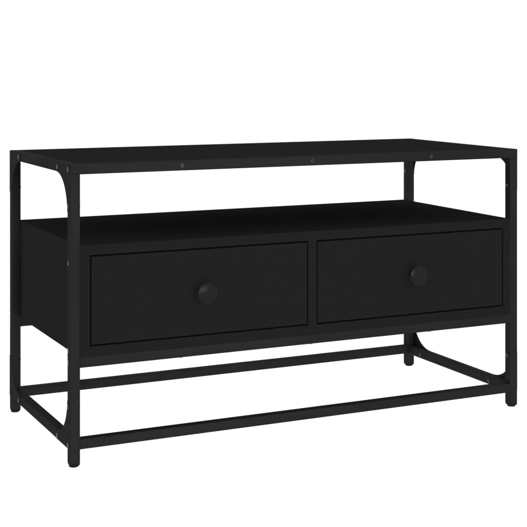 Mobile Porta TV Nero 80x35x45 cm in Legno Multistrato