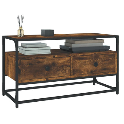 Mobile Porta TV Rovere Fumo 80x35x45 cm in Legno Multistrato