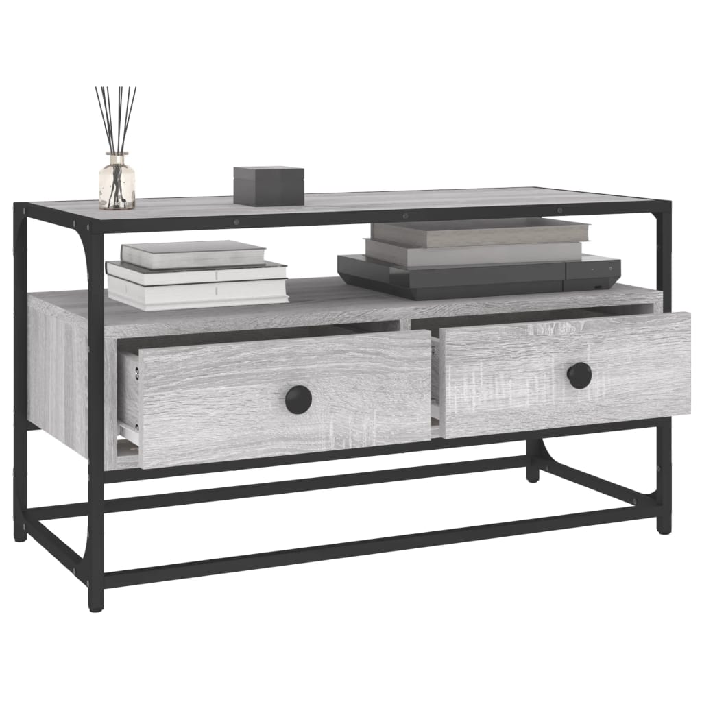 Mobile Porta TV Grigio Sonoma 80x35x45 cm in Legno Multistrato