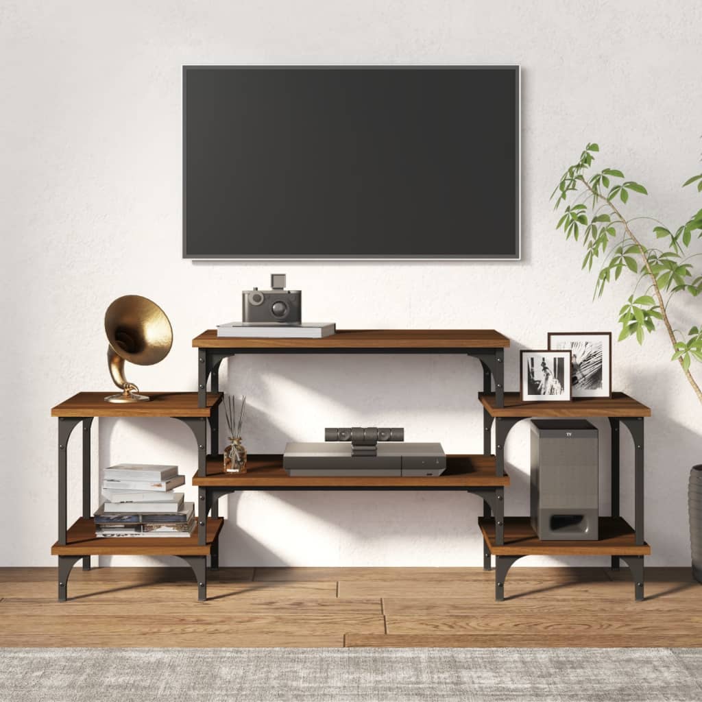 Mobile Porta TV Rovere Marrone 117x35x52 cm Legno Multistrato
