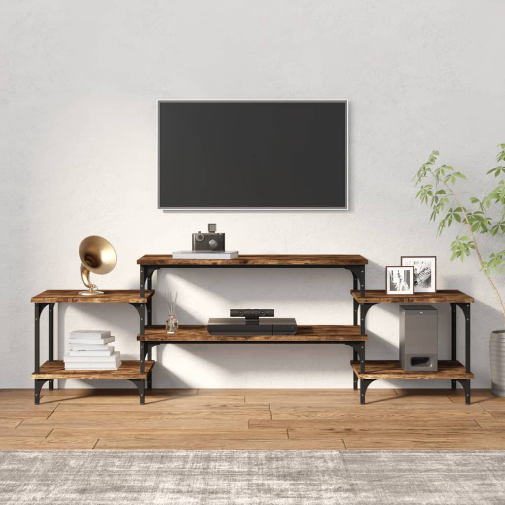 Mobile Porta TV Rovere Fumo 157x35x52 cm in Legno Multistrato
