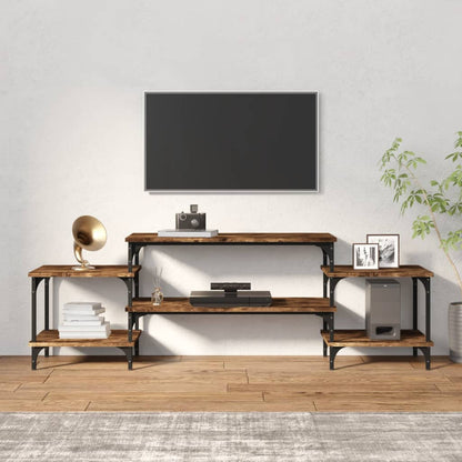 Mobile Porta TV Rovere Fumo 157x35x52 cm in Legno Multistrato