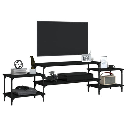 Mobile Porta TV Nero 197x35x52 cm in Legno Multistrato