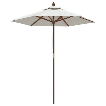 Ombrellone da Giardino con Palo in Legno Sabbia 196x231 cm