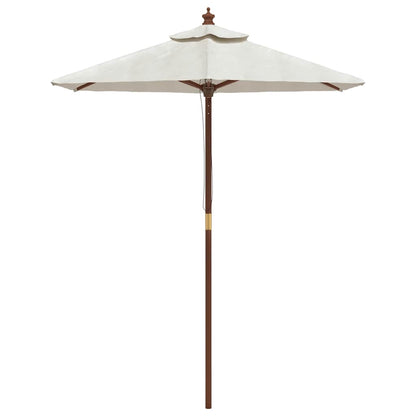 Ombrellone da Giardino con Palo in Legno Sabbia 196x231 cm
