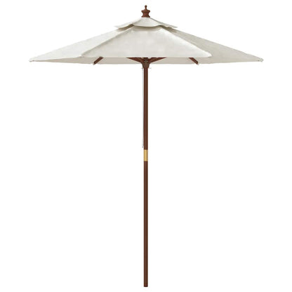 Ombrellone da Giardino con Palo in Legno Sabbia 196x231 cm