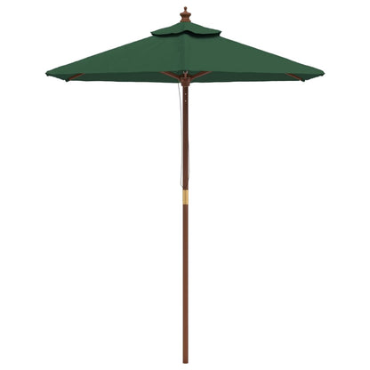 Ombrellone da Giardino con Palo in Legno Verde 196x231 cm