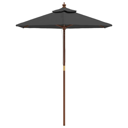Ombrellone da Giardino con Palo in Legno Antracite 196x231 cm