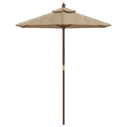 Ombrellone da Giardino con Palo in Legno Tortora 196x231 cm