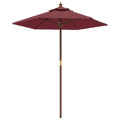 Ombrellone da Giardino con Palo in Legno Bordeaux 196x231 cm