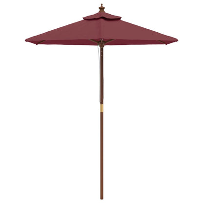 Ombrellone da Giardino con Palo in Legno Bordeaux 196x231 cm