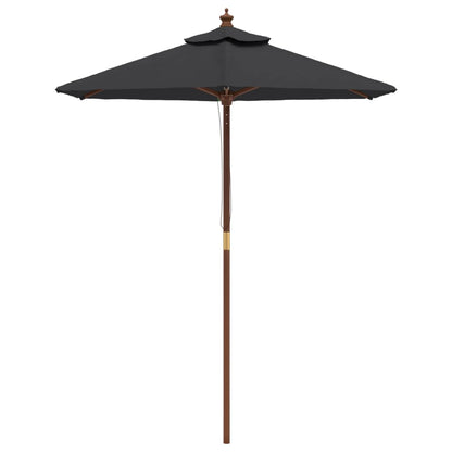 Ombrellone da Giardino con Palo in Legno Nero 196x231 cm