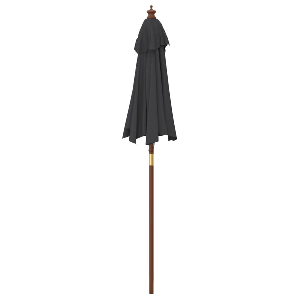 Ombrellone da Giardino con Palo in Legno Nero 196x231 cm