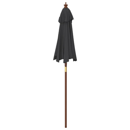 Ombrellone da Giardino con Palo in Legno Nero 196x231 cm