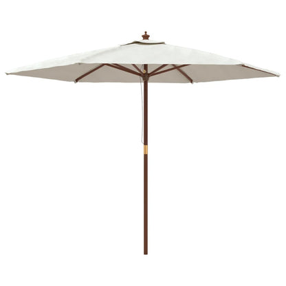 Ombrellone da Giardino con Palo in Legno Sabbia 299x240 cm