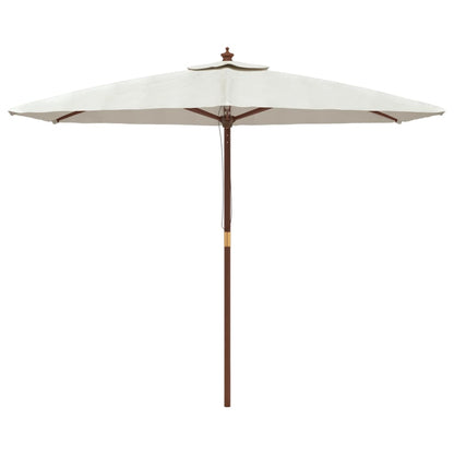 Ombrellone da Giardino con Palo in Legno Sabbia 299x240 cm