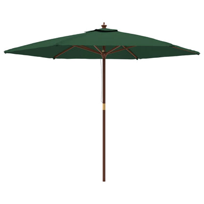 Ombrellone da Giardino con Palo in Legno Verde 299x240 cm