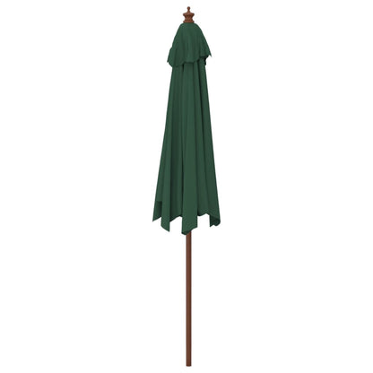 Ombrellone da Giardino con Palo in Legno Verde 299x240 cm