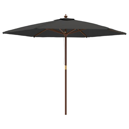 Ombrellone da Giardino con Palo in Legno Antracite 299x240 cm