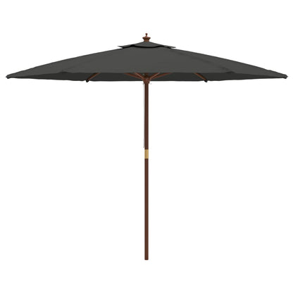 Ombrellone da Giardino con Palo in Legno Antracite 299x240 cm