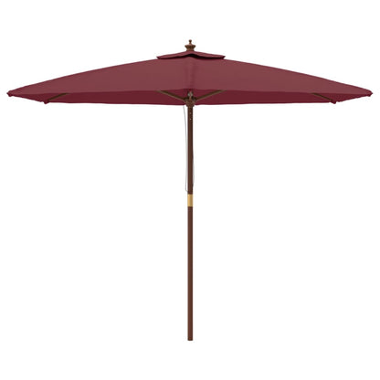 Ombrellone da Giardino con Palo in Legno Bordeaux 299x240 cm