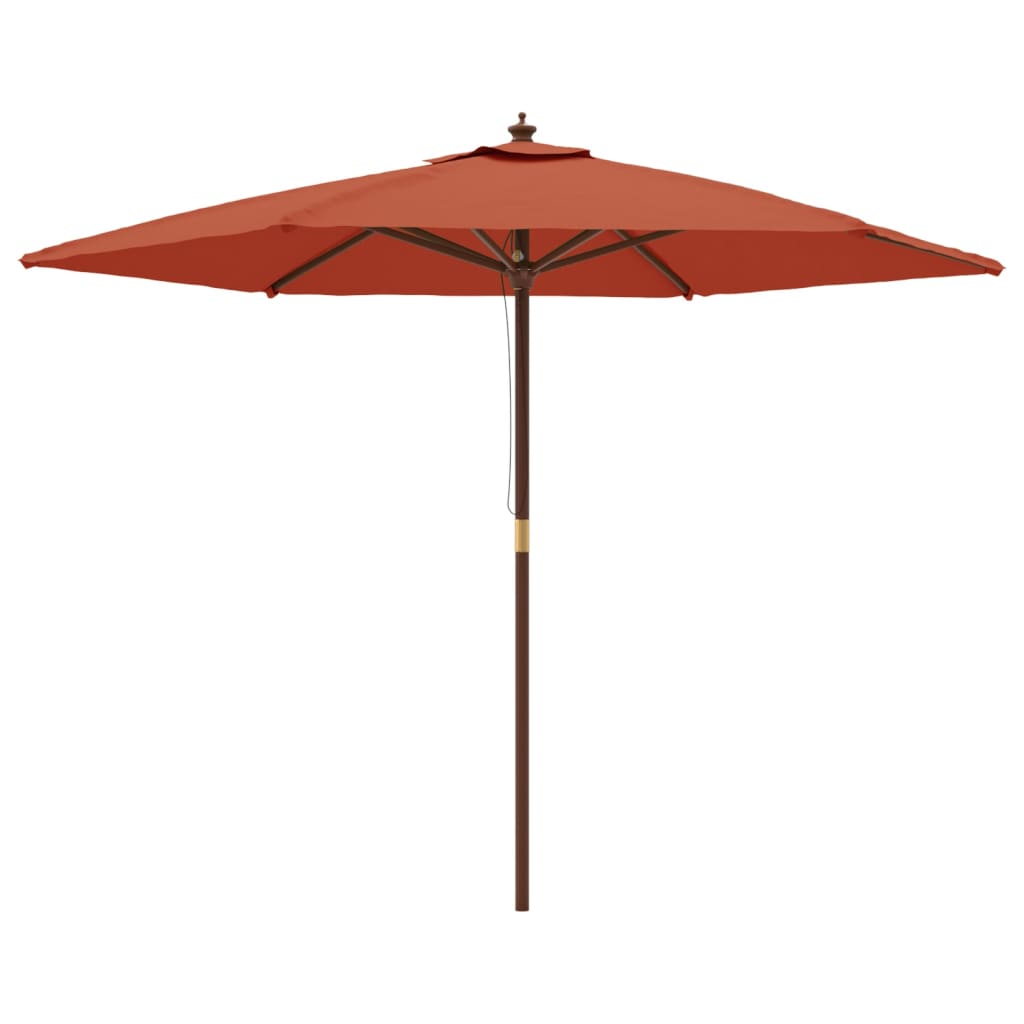 Ombrellone da Giardino con Palo in Legno Terracotta 299x240 cm