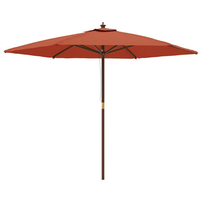Ombrellone da Giardino con Palo in Legno Terracotta 299x240 cm