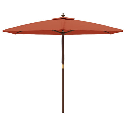 Ombrellone da Giardino con Palo in Legno Terracotta 299x240 cm