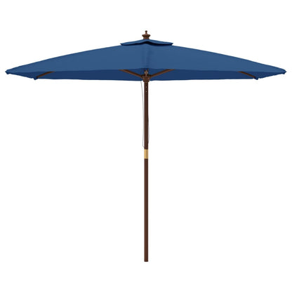 Ombrellone da Giardino con Palo in Legno Azzurro 299x240 cm