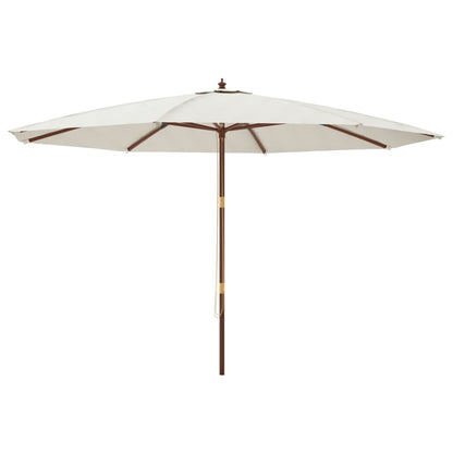 Ombrellone da Giardino con Palo in Legno Sabbia 400x273 cm