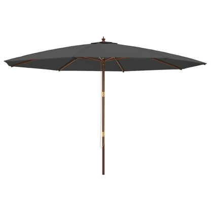 Ombrellone da Giardino con Palo in Legno Antracite 400x273 cm