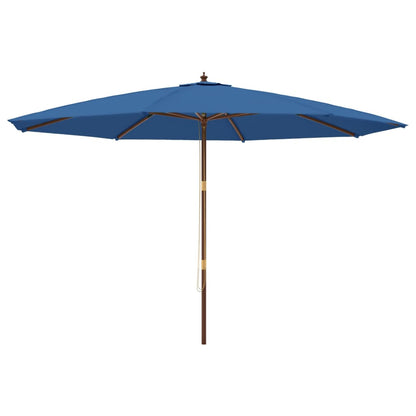 Ombrellone da Giardino con Palo in Legno Azzurro 400x273 cm