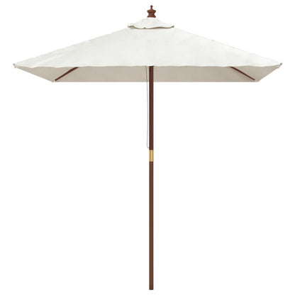 Ombrellone da Giardino con Palo in Legno Sabbia 198x198x231 cm