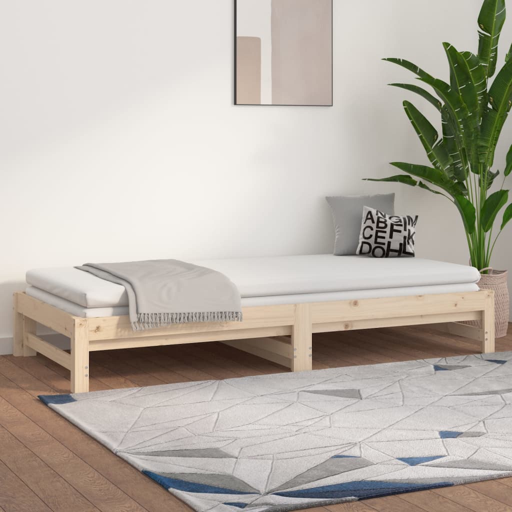 Dormeuse Estraibile 2x(90x190) cm Legno Massello di Pino