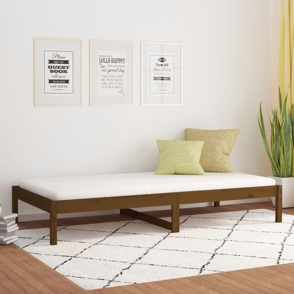 Dormeuse Marrone Ambra 90x190 cm Single Legno Massello di Pino