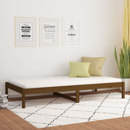 Dormeuse Marrone Ambra 90x190 cm Single Legno Massello di Pino