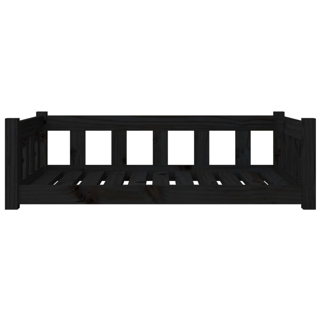 Cuccia per Cani Nera 95,5x65,5x28 cm in Legno Massello di Pino
