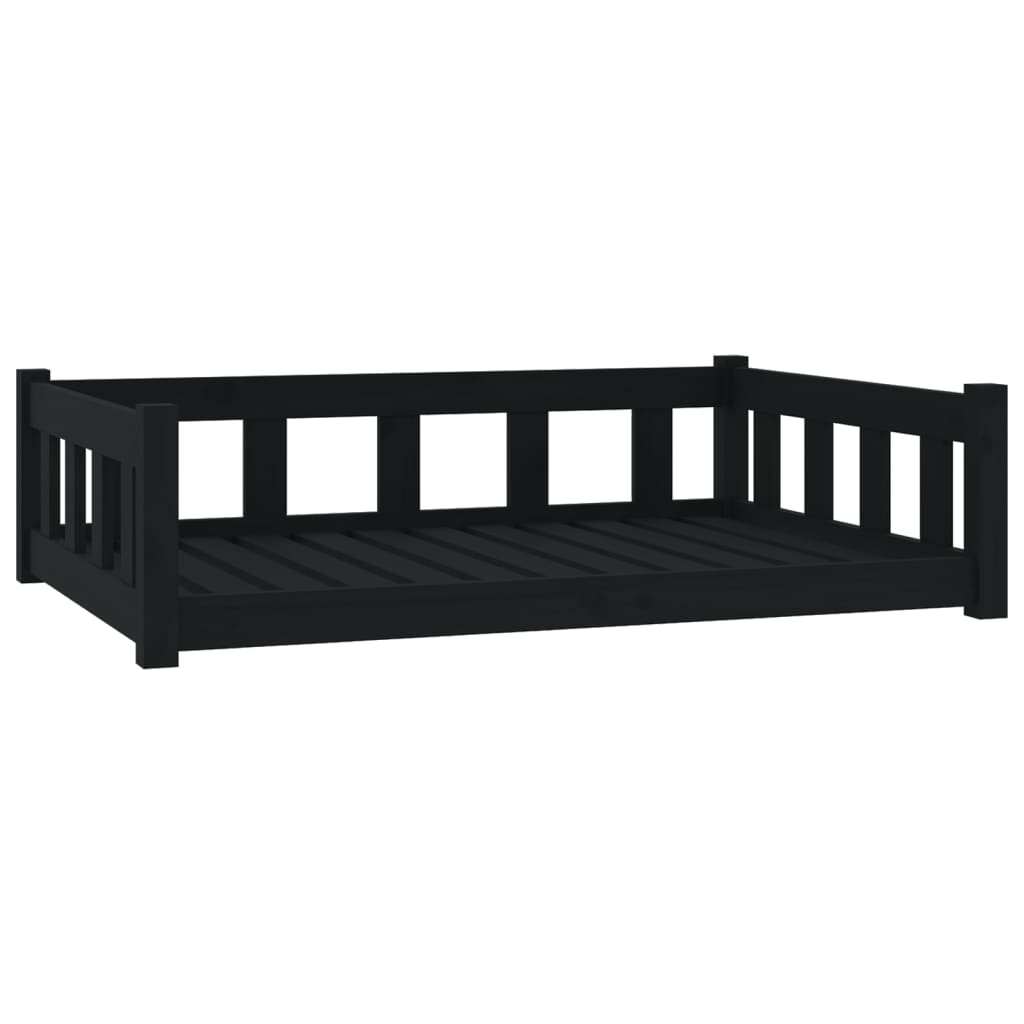 Cuccia per Cani Nera 105,5x75,5x28 cm in Legno Massello di Pino
