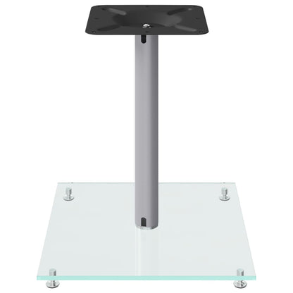 Pedane Casse 2pz Argento Vetro Temperato Design a 1 Pilastro