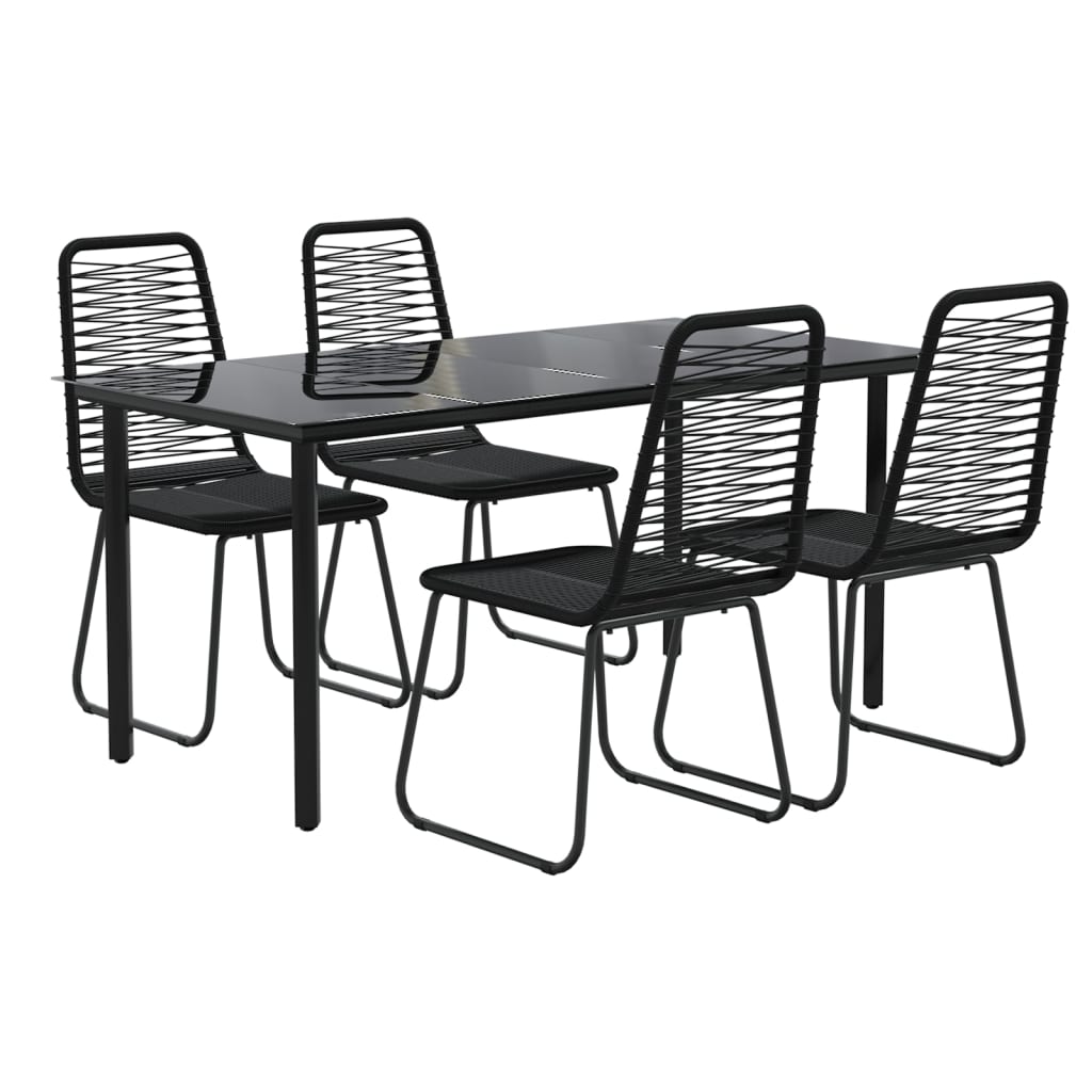 Set da Pranzo da Giardino 5 pz Nero