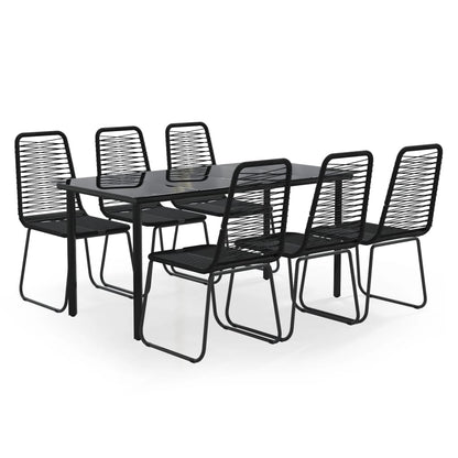 Set da Pranzo da Giardino 7 pz Nero