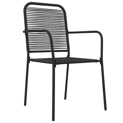 Set da Pranzo da Giardino 5 pz Nero Corda di Cotone e Acciaio