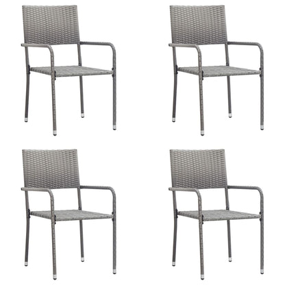 Set da Pranzo da Giardino 5 pz Grigio in Polyrattan