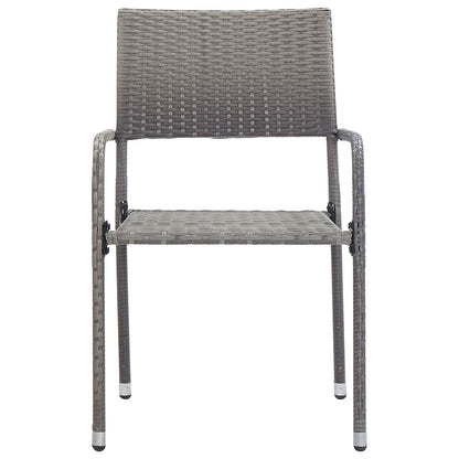 Set da Pranzo da Giardino 7 pz Grigio in Polyrattan