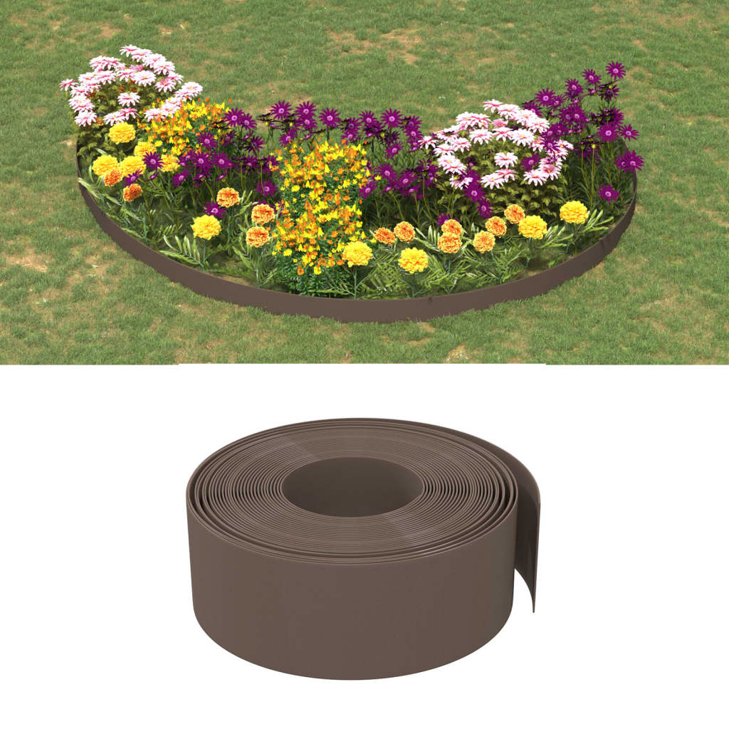 Bordatura da Giardino Marrone 10 m 20 cm in Polietilene