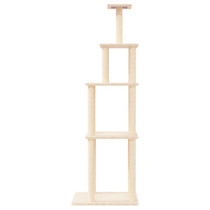 Albero per Gatti con Tiragraffi in Sisal Crema 183 cm