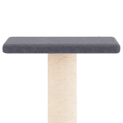 Albero per Gatti con Tiragraffi in Sisal Grigio Scuro 73 cm