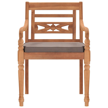 Set Pranzo Giardino 9pz con Cuscini Grigio Scuro Massello Teak